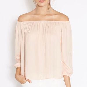 Aritzia Babaton Phineas 100% silk off-the-shoulder blouse. 💗